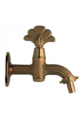 IDRAL - 005/PN-BR Rubinetto artistico per fontanelle con portagomma. Finitura bronzo spazzolato