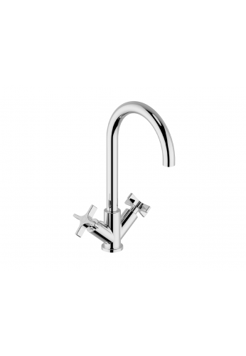 CISAL - GRACE MISCELATORE LAVABO LARGE CON SCARICO AUTOMATICO COMANDI A CROCE