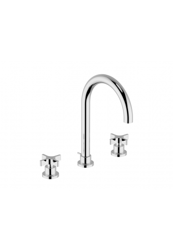 CISAL - GRACE MISCELATORE LAVABO TRE FORI CON SCARICO AUTOMATICO CON COMANDI A CROCE