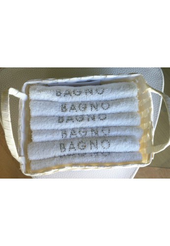 BLANC MARICLO' CESTINO CON 6 LAVETTE "BAGNO"